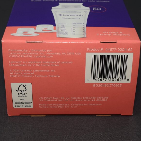 Lansinoh Breastmilk Flat Freezer Storage Bag Safe Strong Baby Shower 6oz 50 Each - Picture 8 of 10